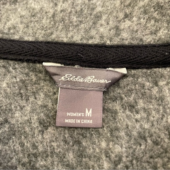Eddie Bauer gray long sleeve quarter zip athletic pullover long sleeves M - Picture 2 of 12